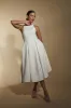 Denise Pleated A-Line Midi Dress with Halter Neckline sold by Jarlo London