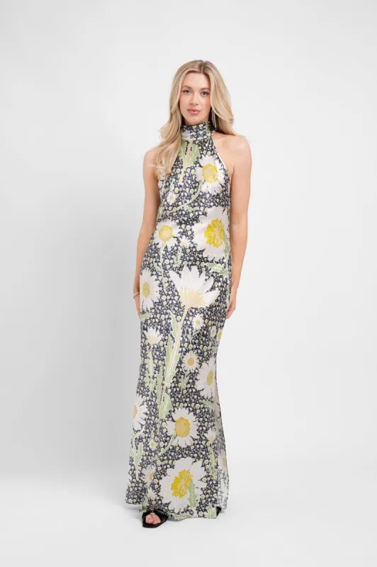 High Neck Maxi Dress / "Daisies" sold by Jessica Russell Flint
