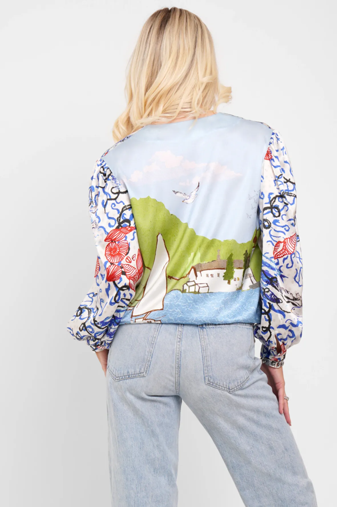 Adjustable V Neck Blouse / "St Ives" sold by Jessica Russell Flint product image thumbnail 4