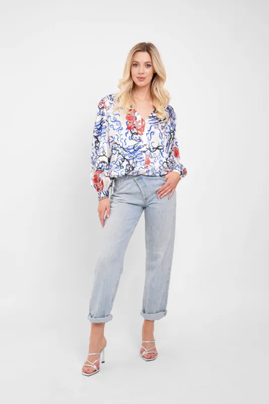 Adjustable V Neck Blouse / "St Ives" sold by Jessica Russell Flint