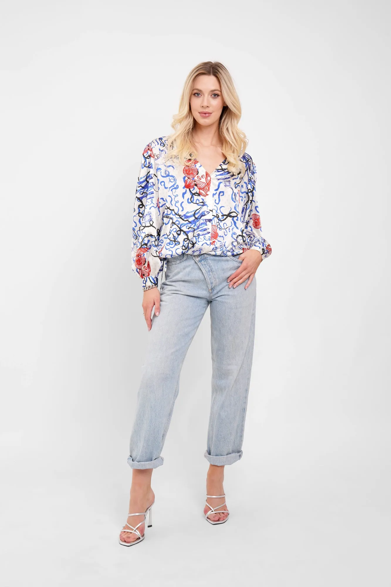 Adjustable V Neck Blouse / "St Ives" sold by Jessica Russell Flint