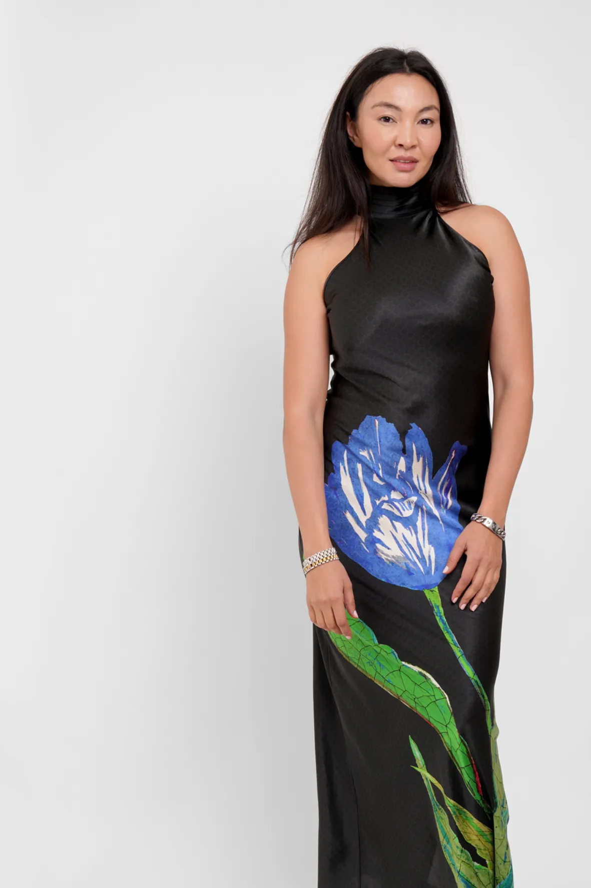 High Neck Maxi Dress / "The Stem Flower" sold by Jessica Russell Flint