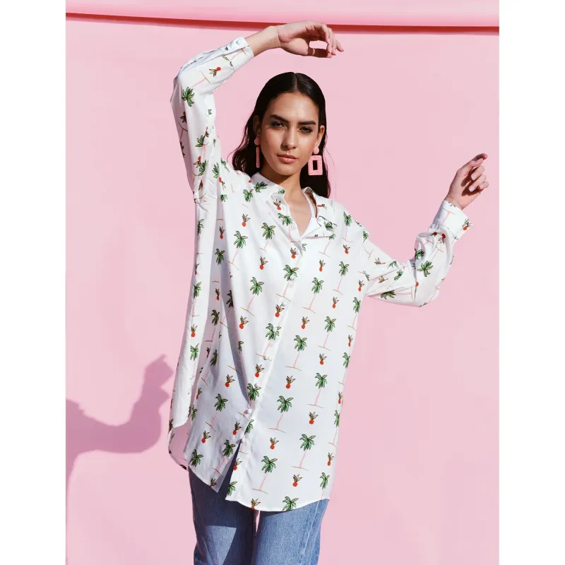 Percy Boyfriend Shirt / "Kahlo Palm" sold by Jessica Russell Flint