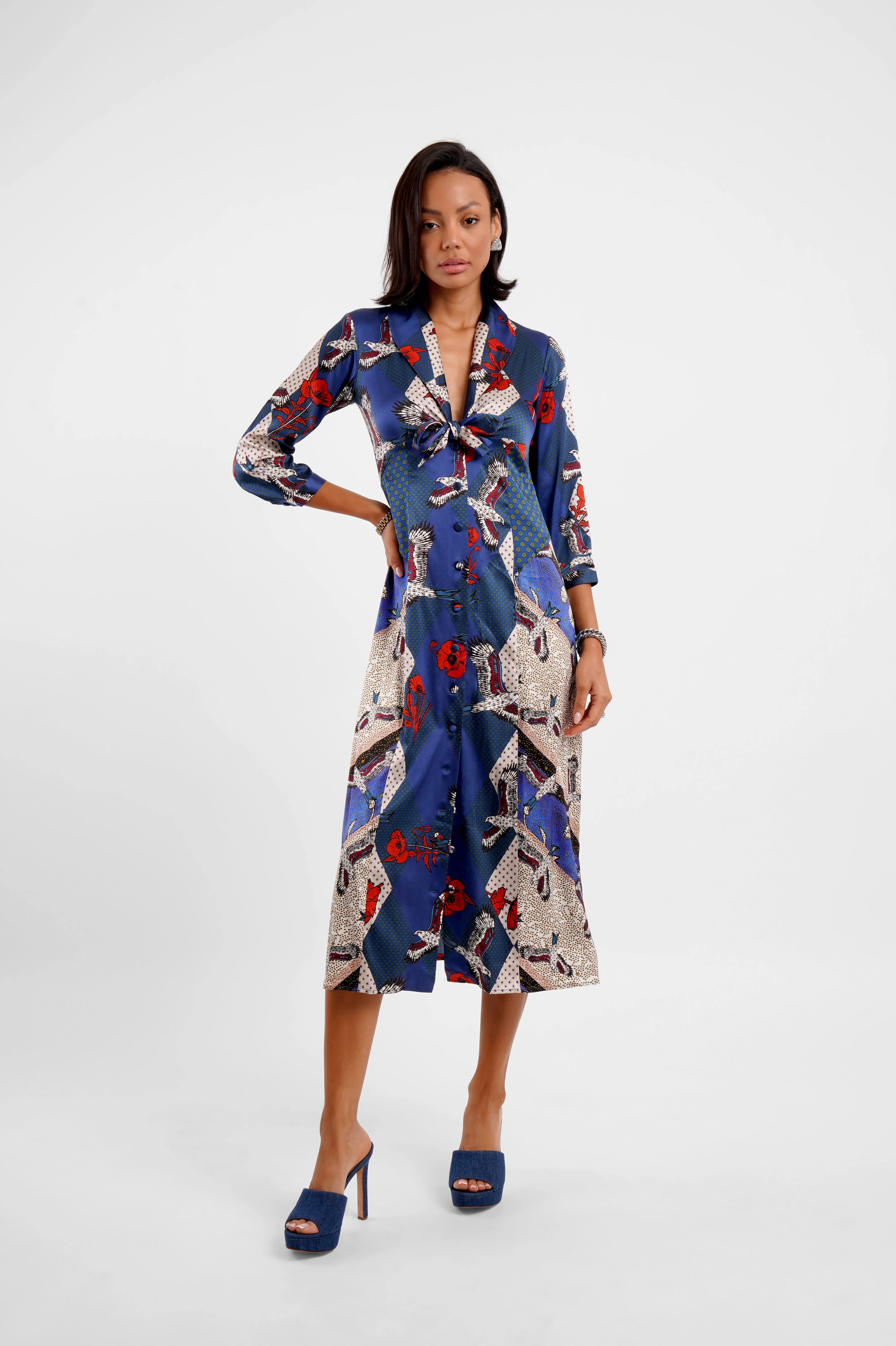 Tie Front Midi Dress / "Eagle Fields" sold by Jessica Russell Flint product image thumbnail 4