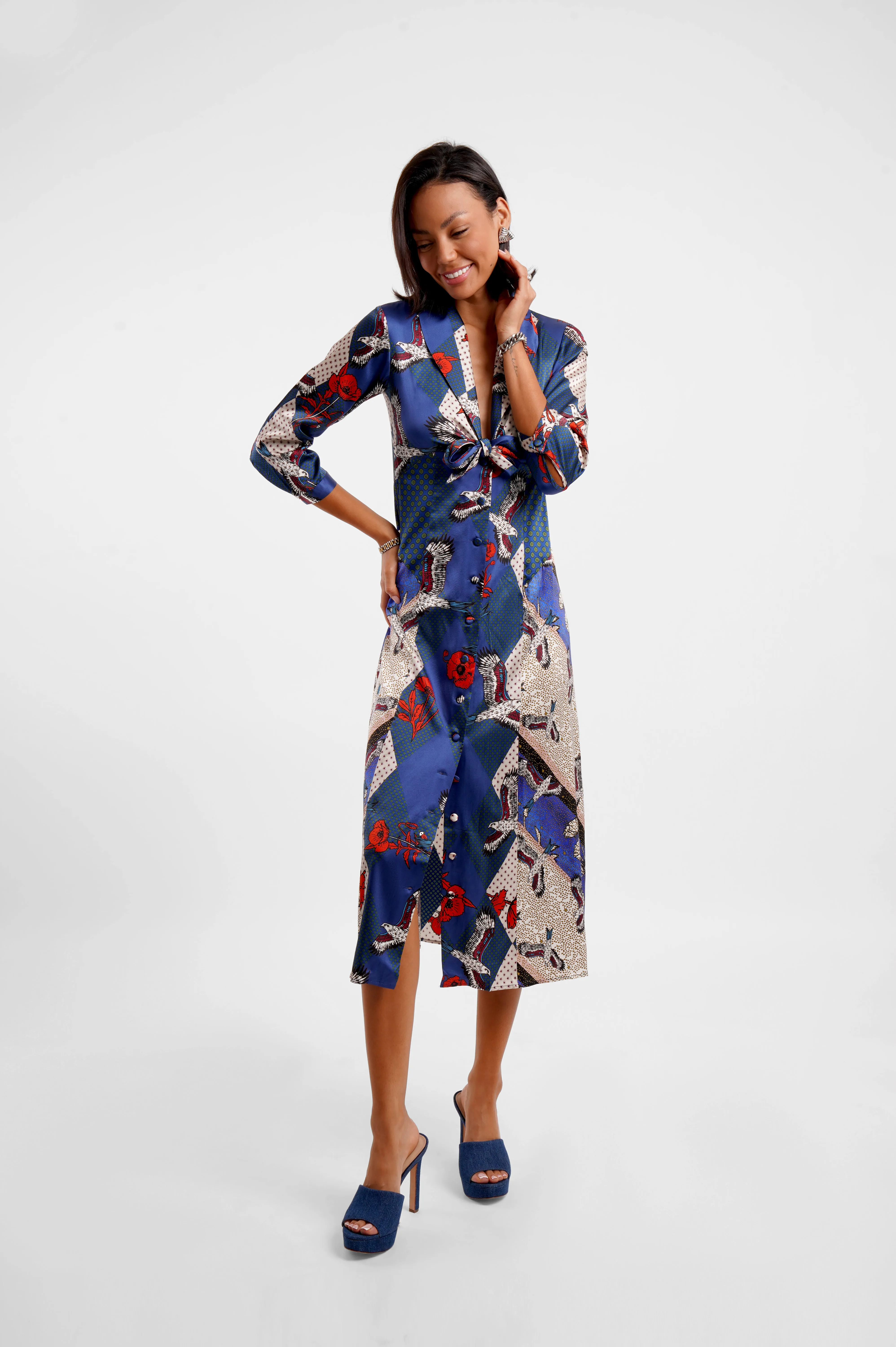 Tie Front Midi Dress / "Eagle Fields" sold by Jessica Russell Flint product image thumbnail 5