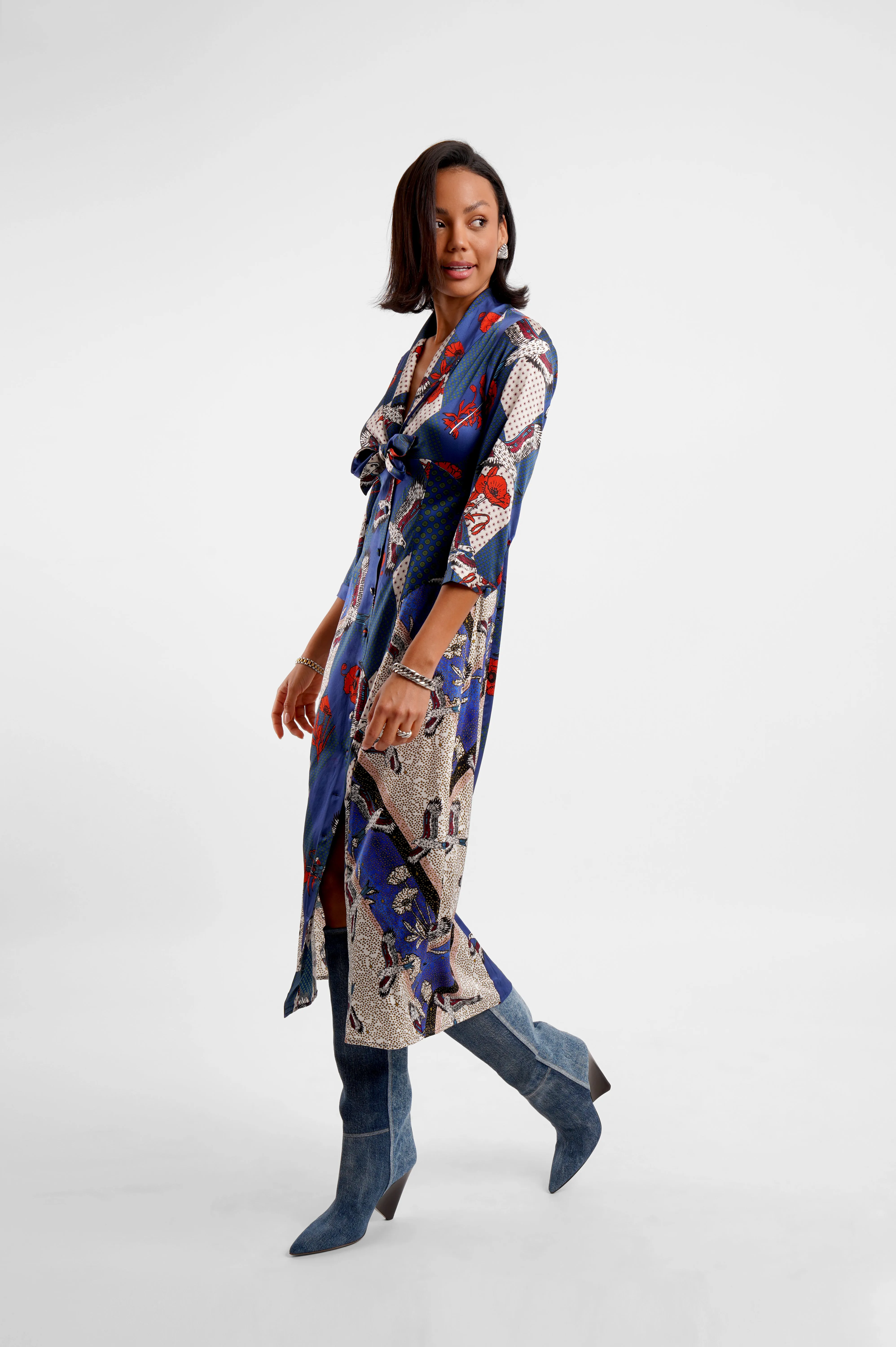Tie Front Midi Dress / "Eagle Fields" sold by Jessica Russell Flint product image thumbnail 2
