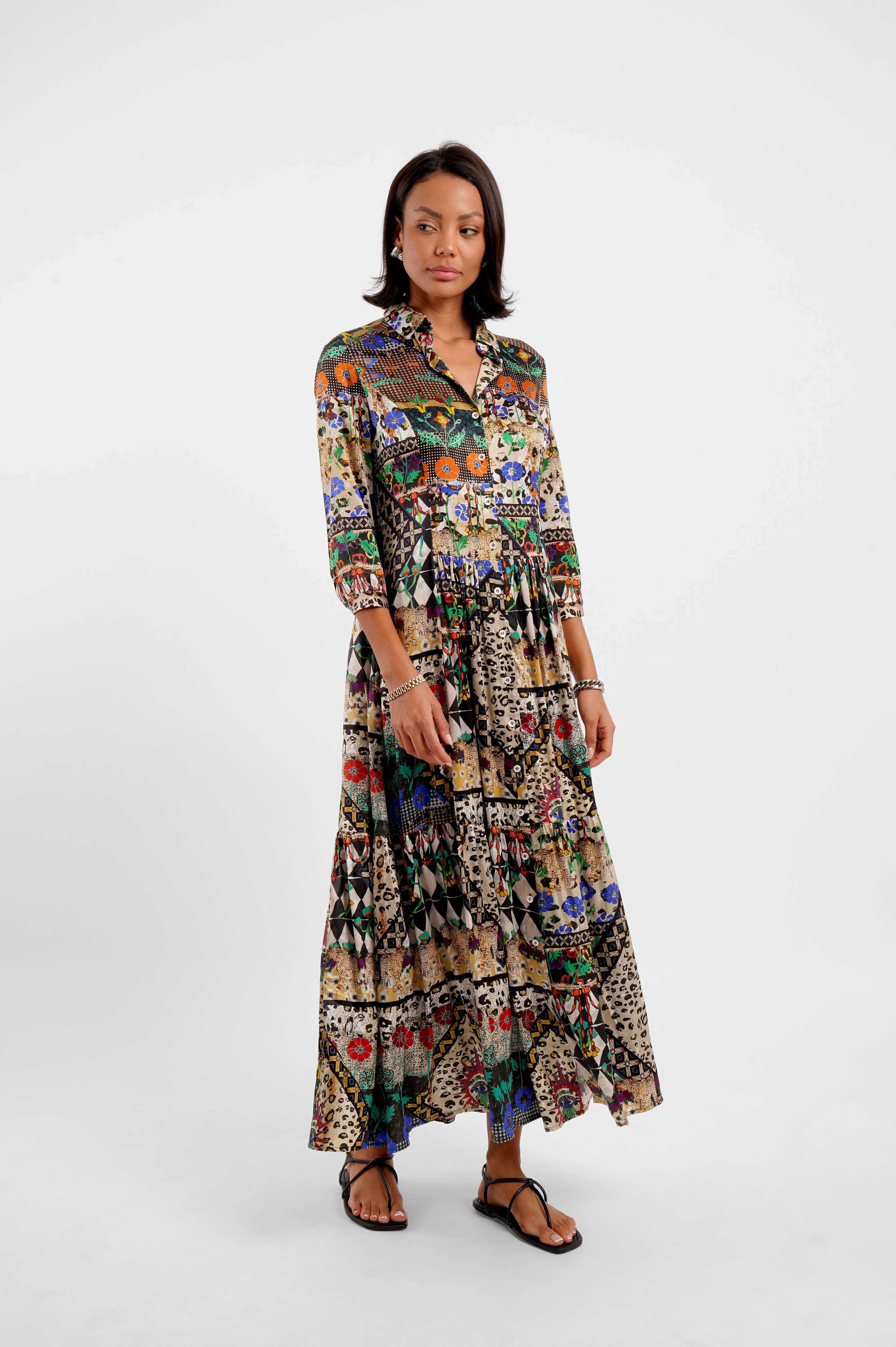 Maxi Shirt Dress / "Animal Folk Story" sold by Jessica Russell Flint product image thumbnail 4