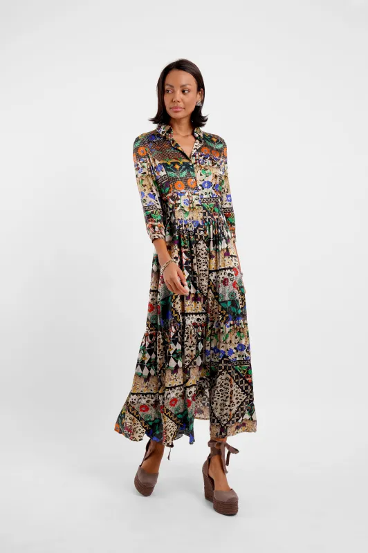 Maxi Shirt Dress / "Animal Folk Story" sold by Jessica Russell Flint