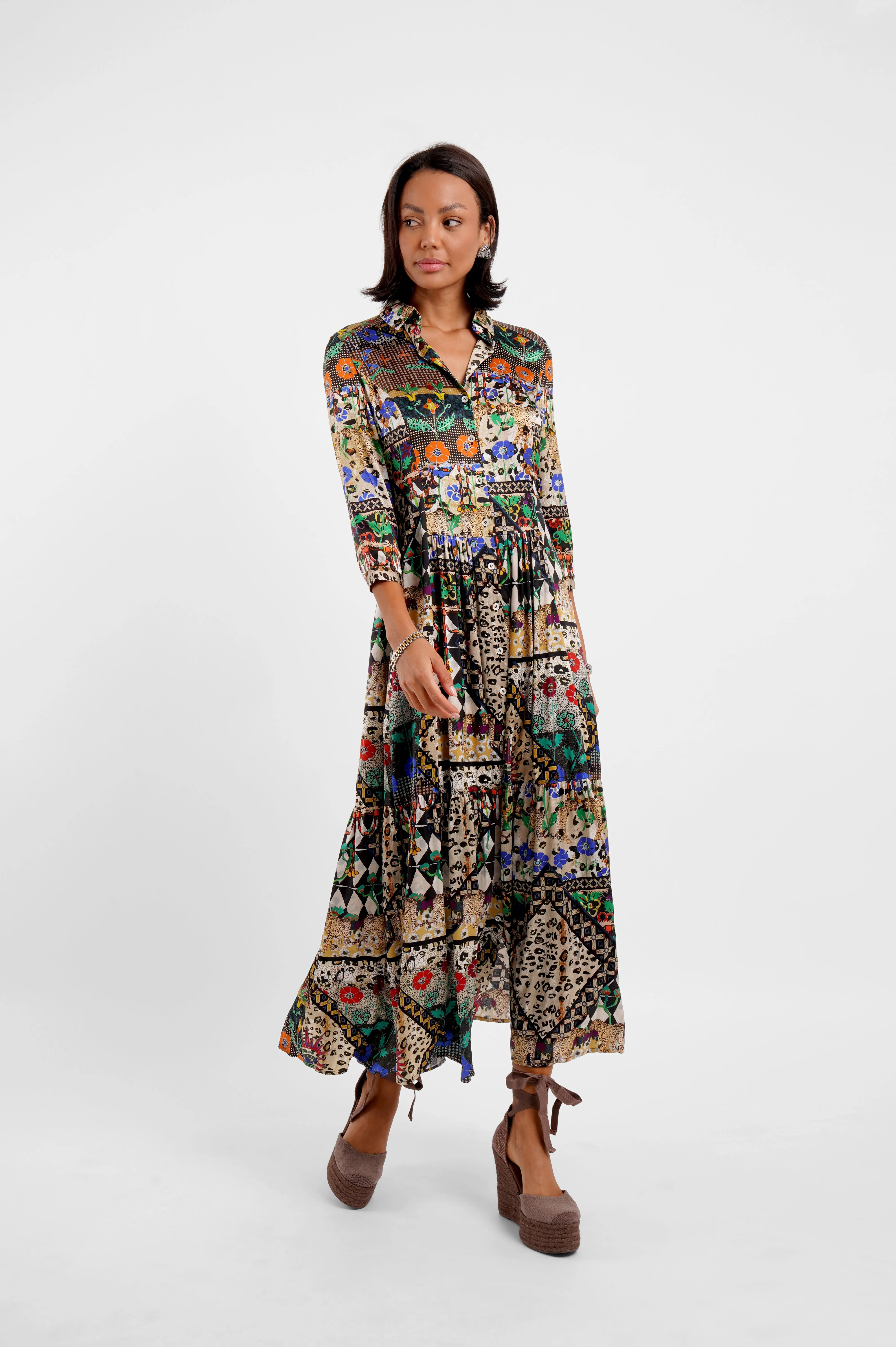 Maxi Shirt Dress / "Animal Folk Story" sold by Jessica Russell Flint