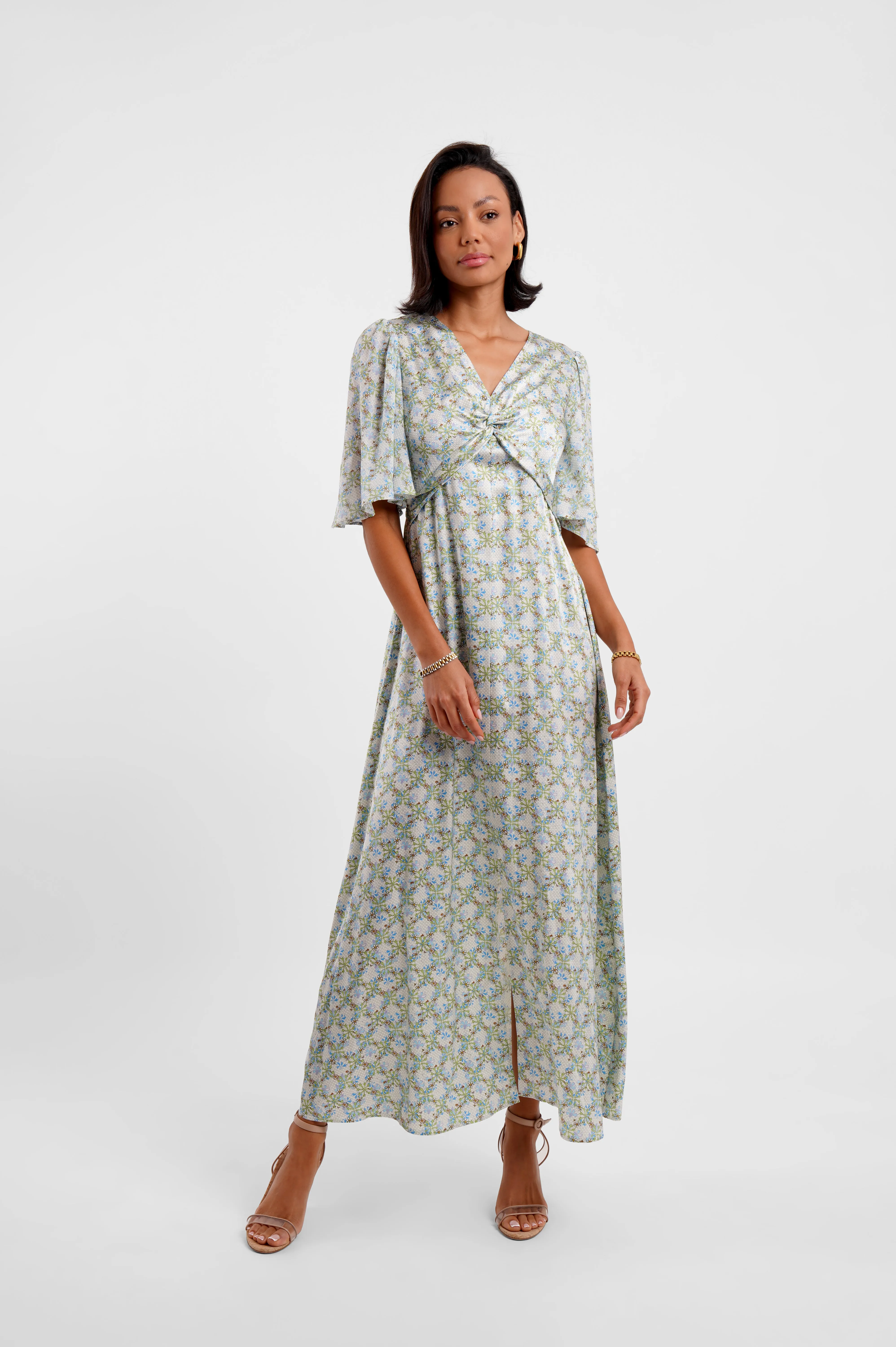 Twist Front Maxi Dress / "Daisy Chains" sold by Jessica Russell Flint