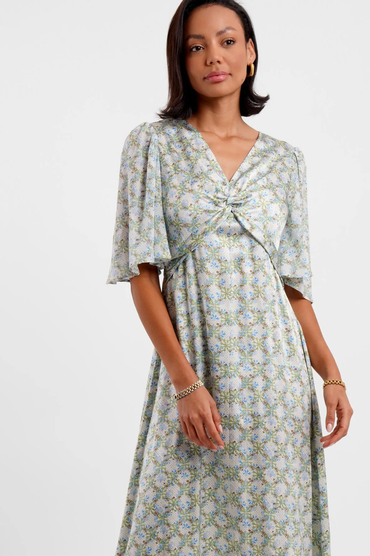 Twist Front Maxi Dress / "Daisy Chains" sold by Jessica Russell Flint product image thumbnail 2