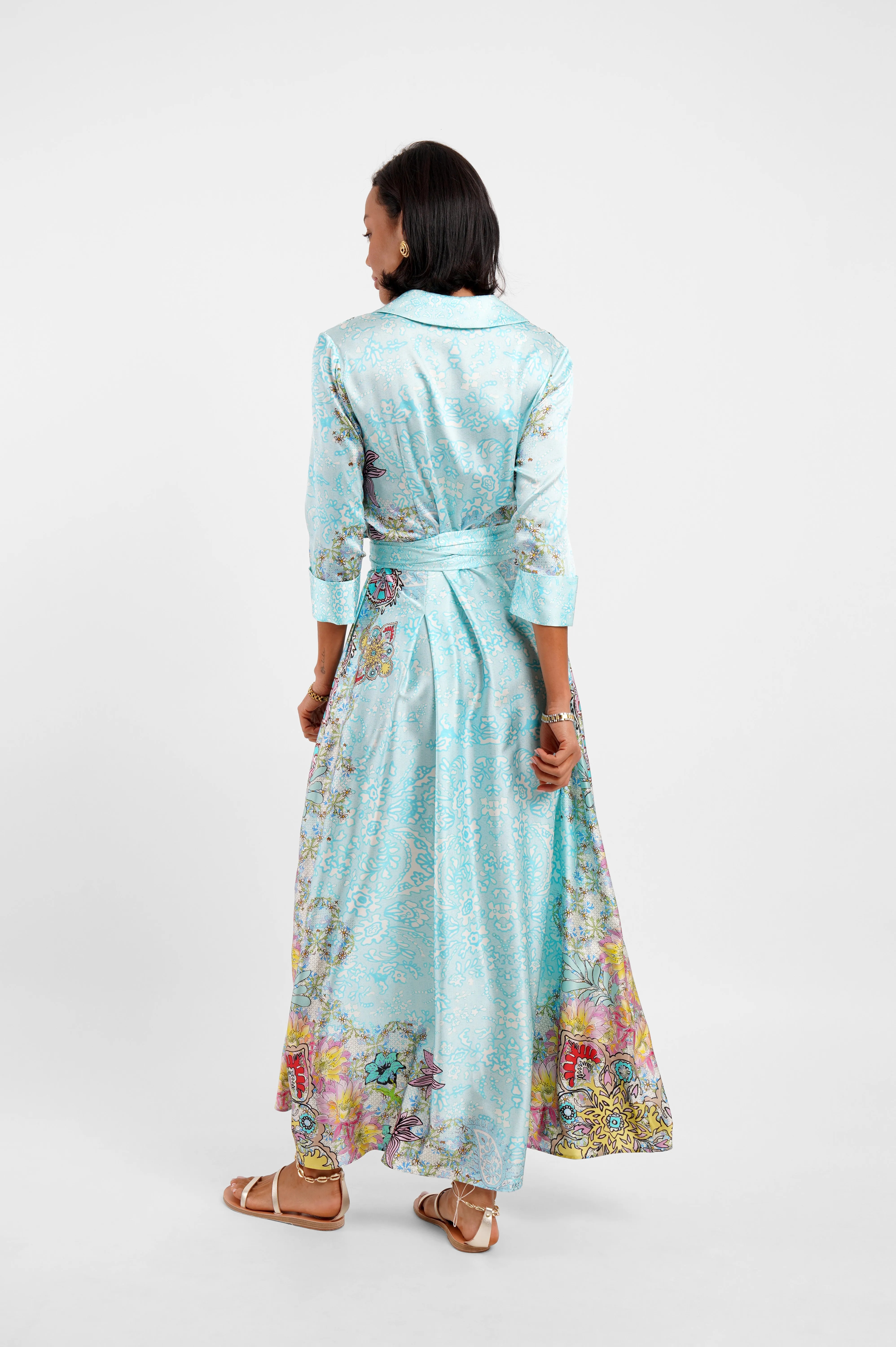 Belted Maxi Shirt Dress / "Floral Medley" sold by Jessica Russell Flint product image thumbnail 3
