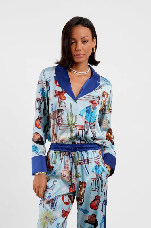Blazer Shirt / "Western Blues" made by Jessica Russell Flint