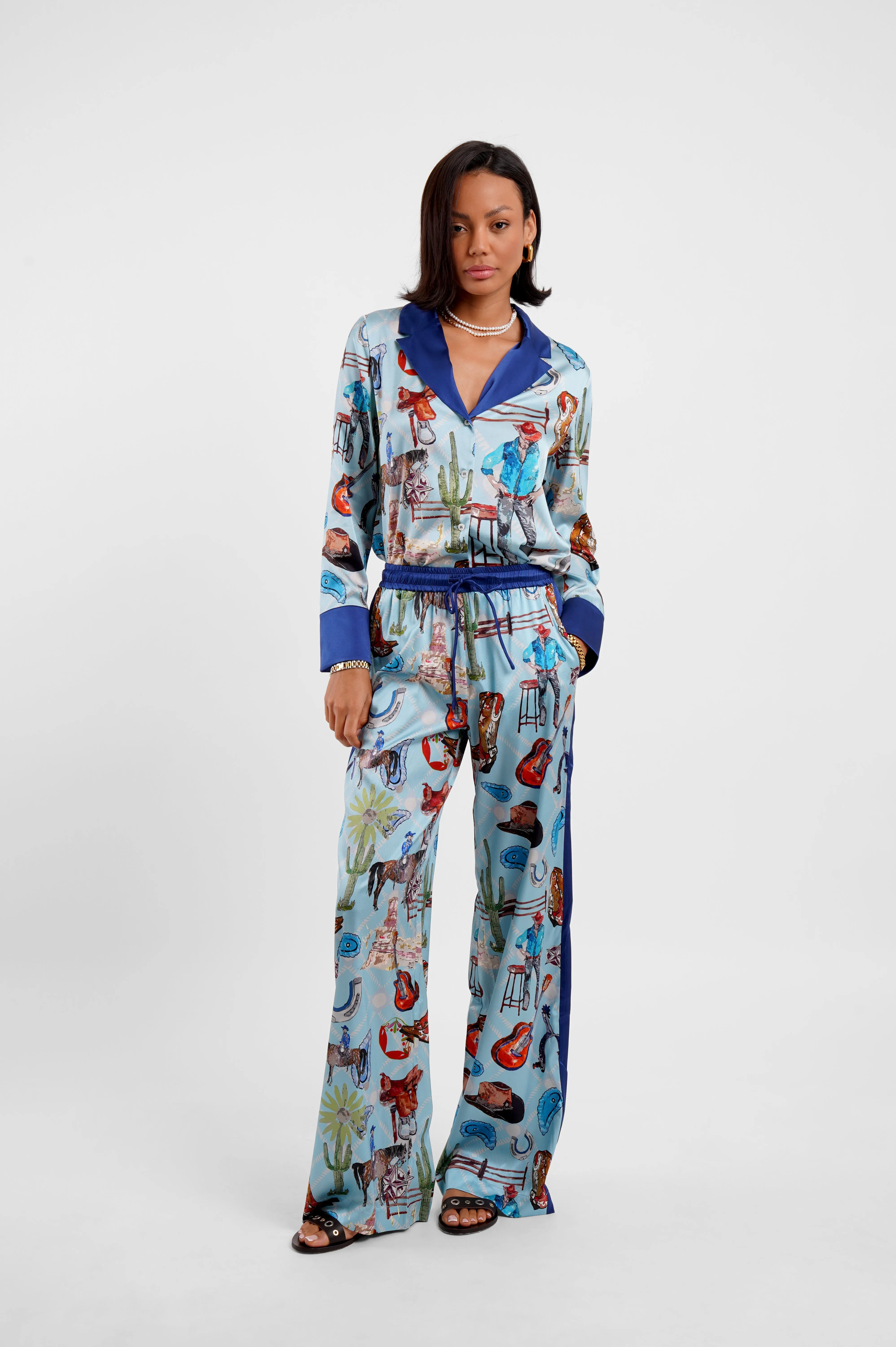 Lounge Pant / "Western Blues" sold by Jessica Russell Flint product image thumbnail 3