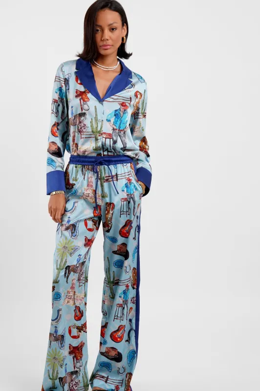 Lounge Pant / "Western Blues" made by Jessica Russell Flint