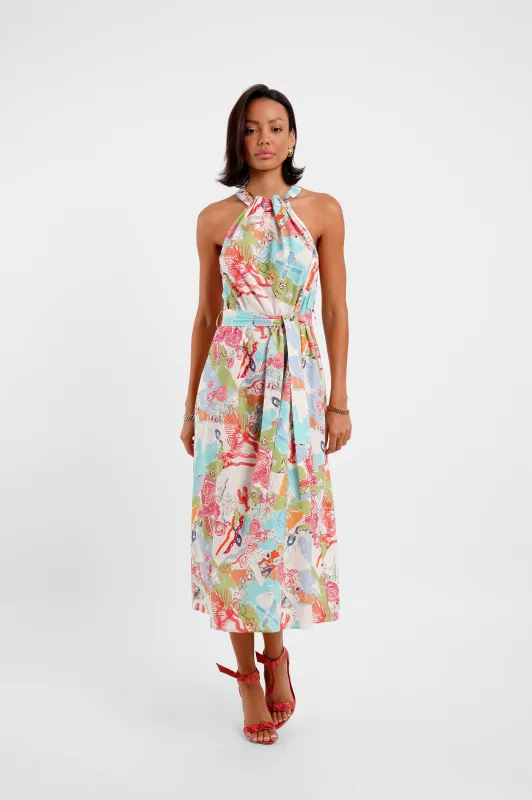 Pleat Neck Midaxi Dress / "The Hamptons" made by Jessica Russell Flint