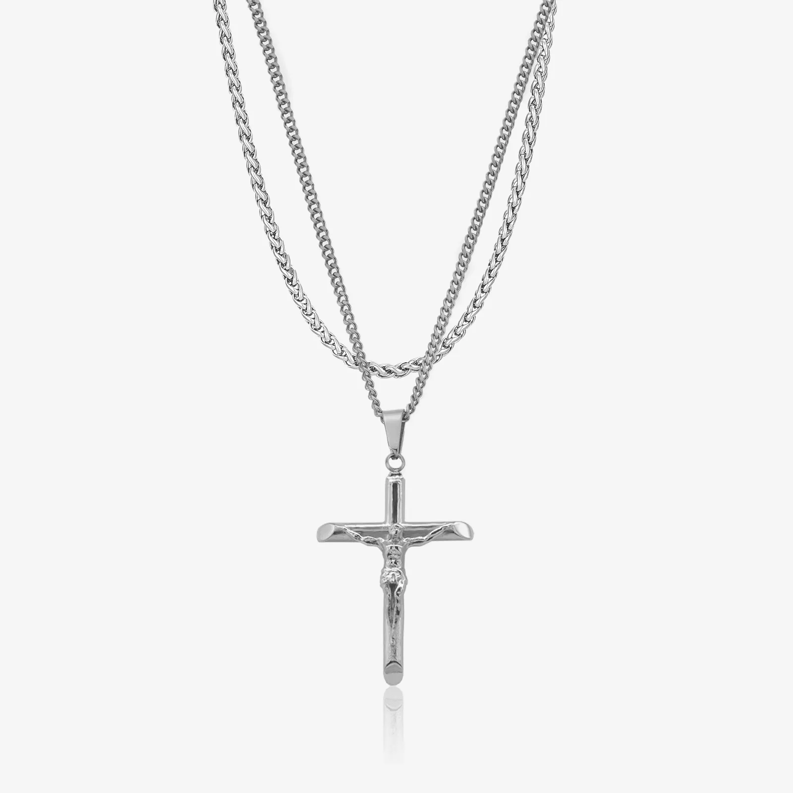 Krucifiks halskæde + Wheat halskæde sold by Jewls