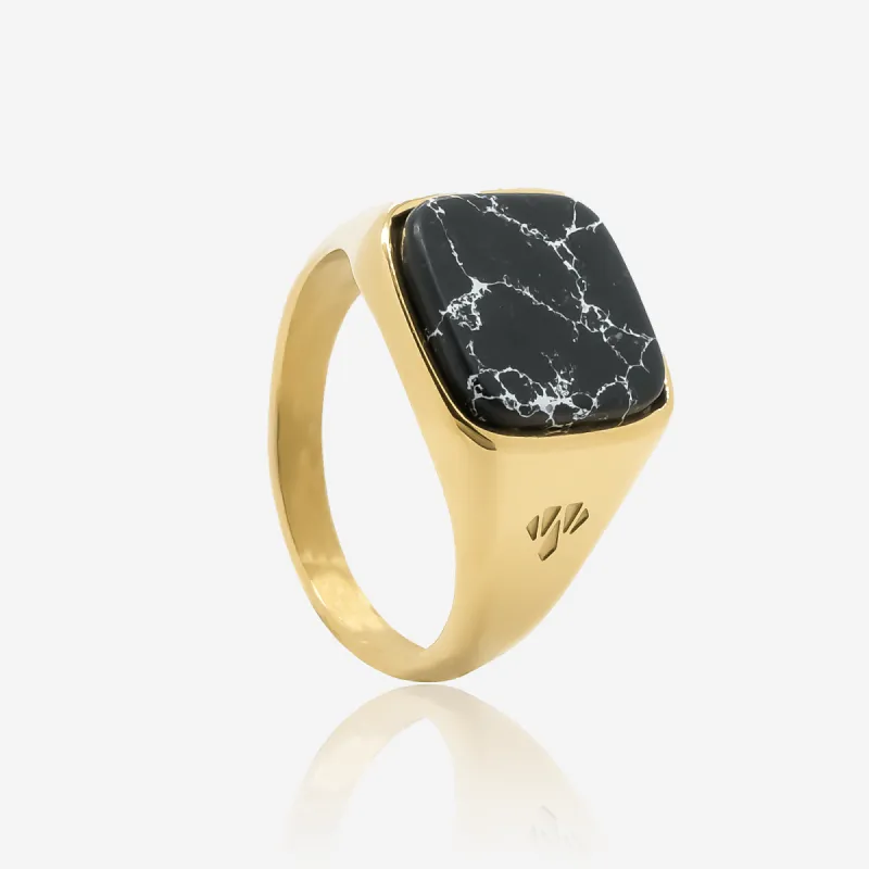 Signet ring sort marmor sold by Jewls