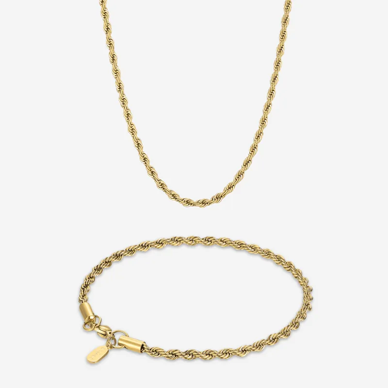 Rope halskæde & Rope armbånd 3 mm sold by Jewls