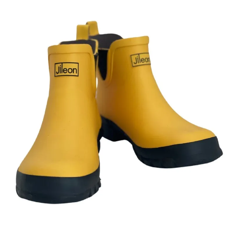 Ankle Wellies - Yellow Matt - Wide Foot - Easy to Slip On sold by Jileon