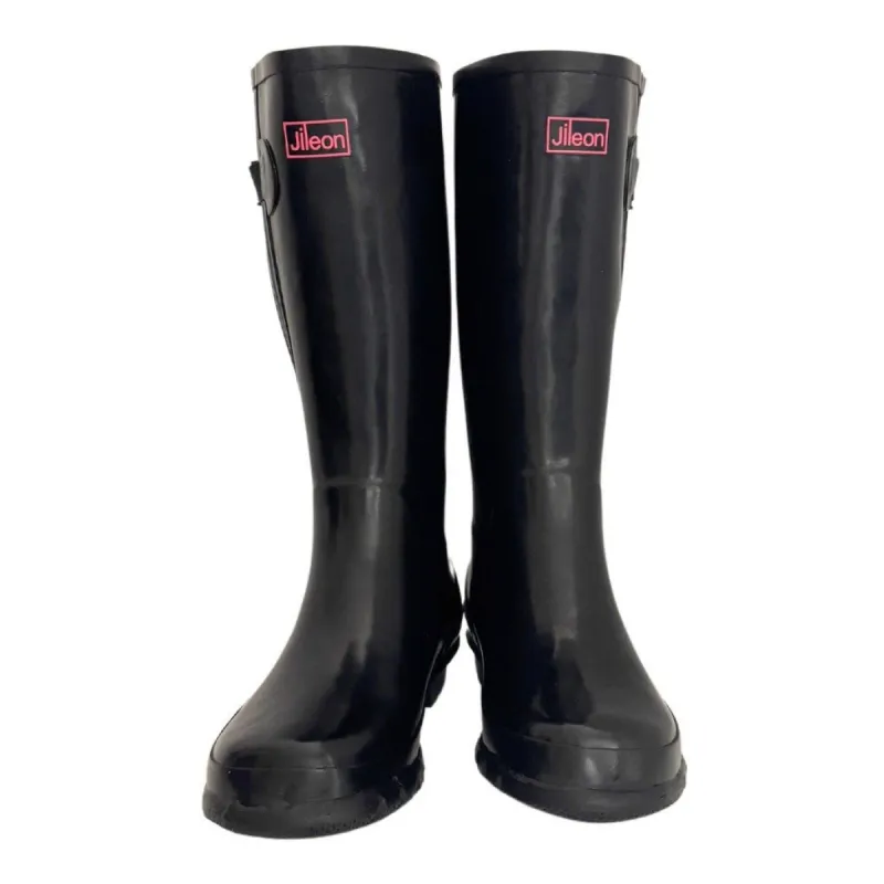 Wide Calf Wellies - Black Glossy - Regular Fit in Foot and Ankle - 37 to 49cm Calf sold by Jileon