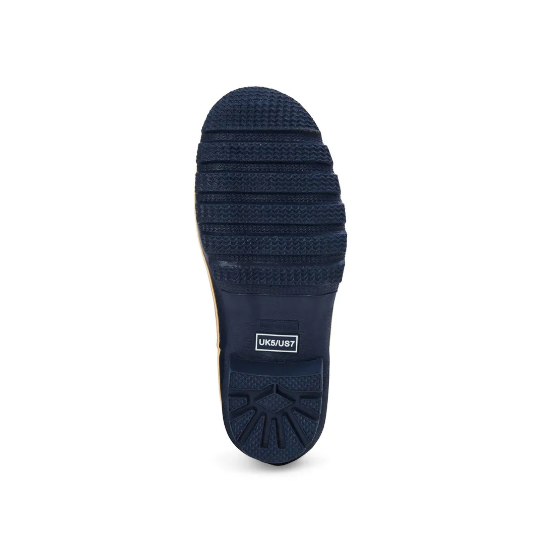 Ankle Wellies - Navy Blue with Cream Trim - Wide Foot - Easy to Slip On sold by Jileon product image thumbnail 5