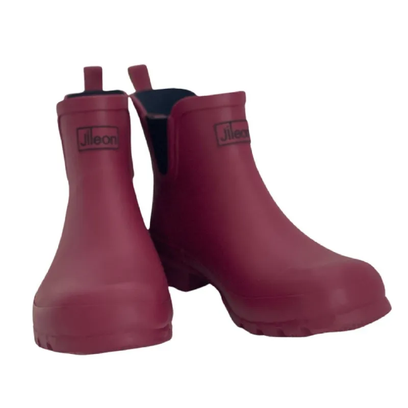 Ankle Wellies - Raspberry - Wide Foot - Easy to Slip On sold by Jileon