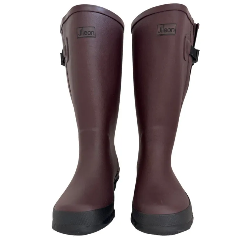 Extra Wide Calf Brown Wellies with Rear Gusset - Wide Foot & Ankle - Fit 40-50cm Calf made by Jileon