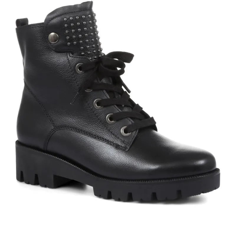 Wide Fit Leather Biker Boots - GAB32527 / 319 156 sold by Jones Bootmaker