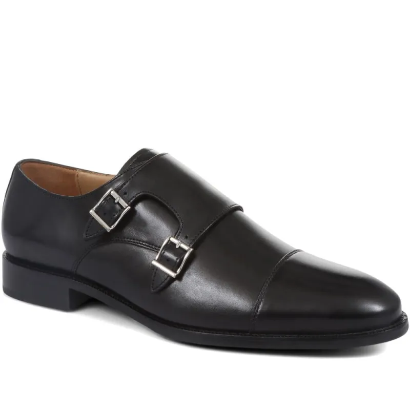 Nathaniel Leather Double Monk Shoes - NATHANIEL / 320 484 sold by Jones Bootmaker