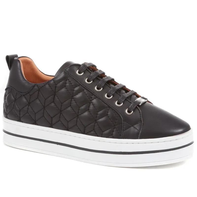 Alexandrite Leather Quilted Trainers - ALEXANDRITE / 323 645 sold by Jones Bootmaker