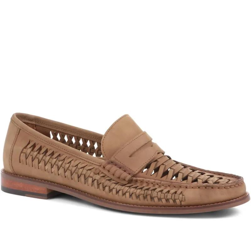 Riverside Woven Leather Loafers - RIVERSIDE / 319 873 sold by Jones Bootmaker
