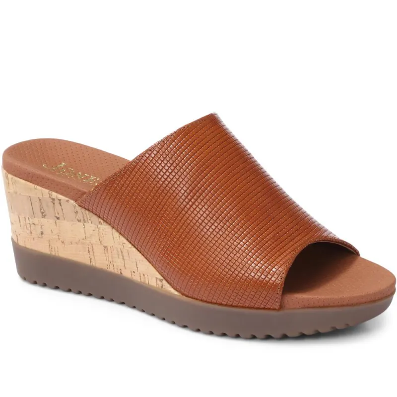 Leather Mule Wedge Sandal - CALSE29505 / 315 645 sold by Jones Bootmaker