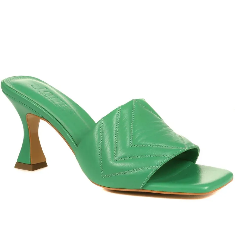 Bianka Quilted Leather Heeled Mules - BIANKA / 322 276 sold by Jones Bootmaker