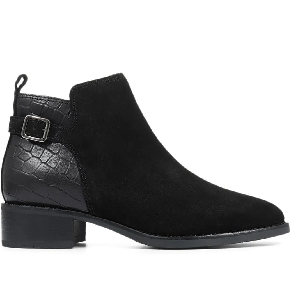 Casual Flat Croc Panel Leather Ankle Boot - CARM30503 / 316 594 sold by Jones Bootmaker product image thumbnail 3