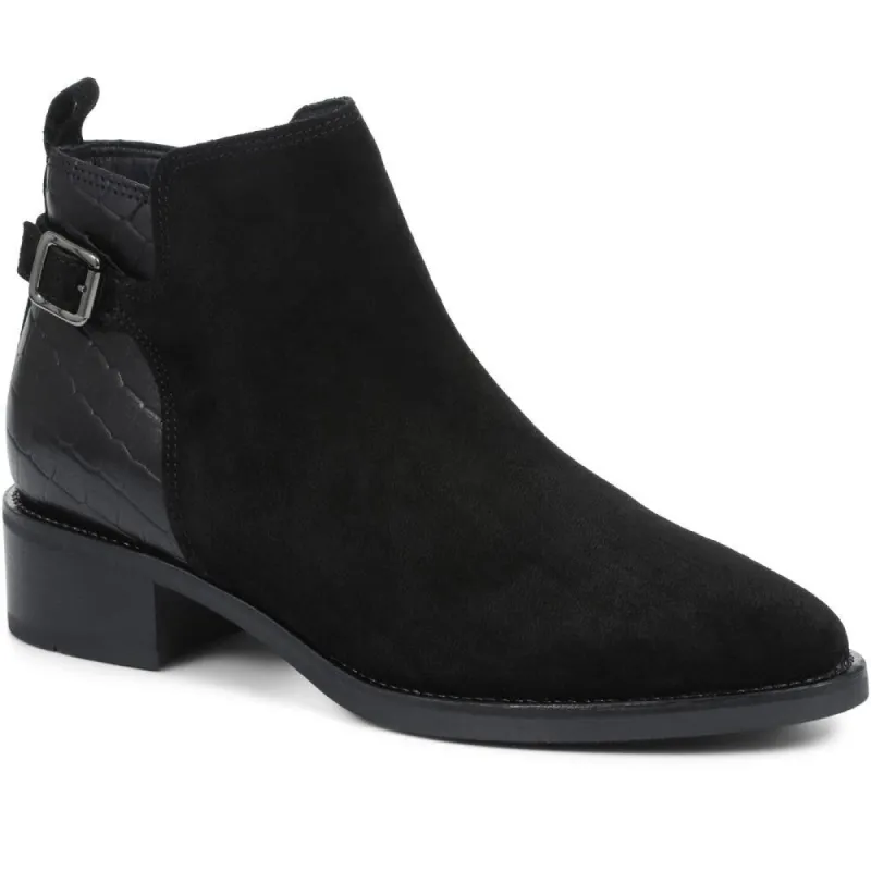 Casual Flat Croc Panel Leather Ankle Boot - CARM30503 / 316 594 sold by Jones Bootmaker