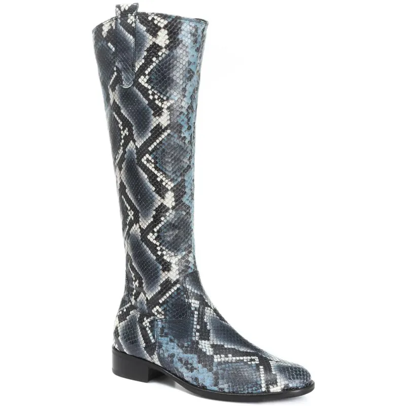 Brook Slim Fit Snake Print Knee Boots - GAB28507 / 313 145 sold by Jones Bootmaker