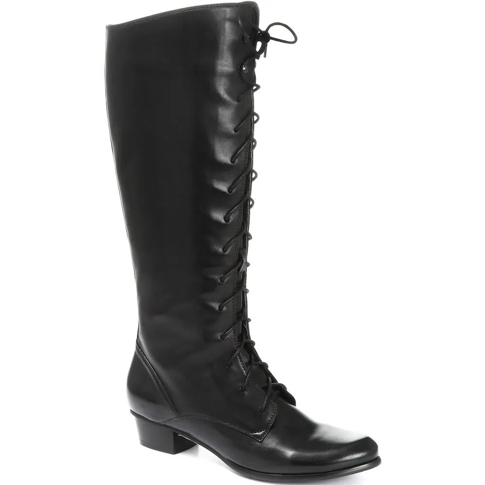 Stefany-124 Lace-Up Leather Knee Boots - SINO30513 / 316 242 sold by Jones Bootmaker