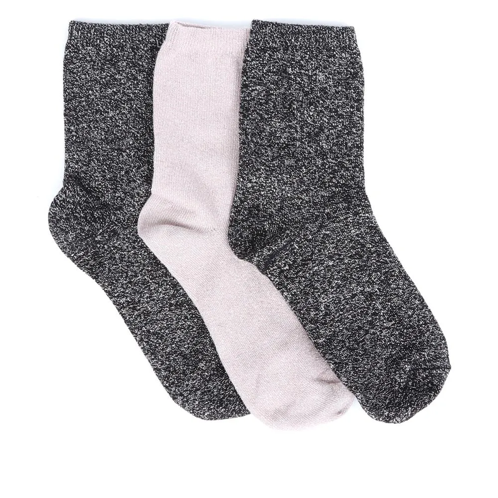 3 Pack Glitter Socks - EKIN36505 / 323 573 sold by Jones Bootmaker