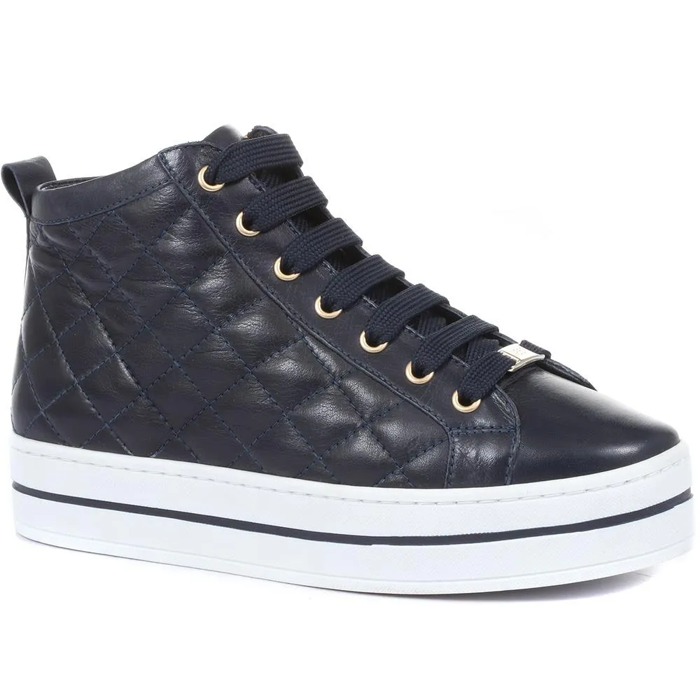 Elenore Leather Quilted Trainers - ELENORE / 321 307 sold by Jones Bootmaker