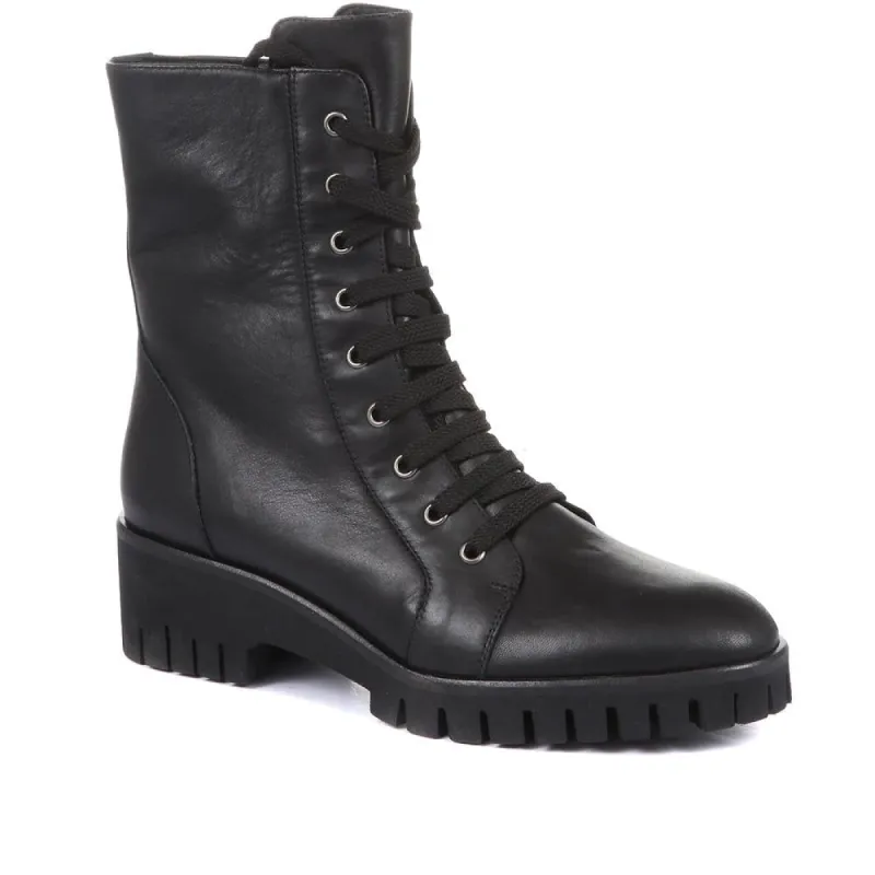 Lauryn Leather Combat Boots - LAURYN / 321 363 sold by Jones Bootmaker