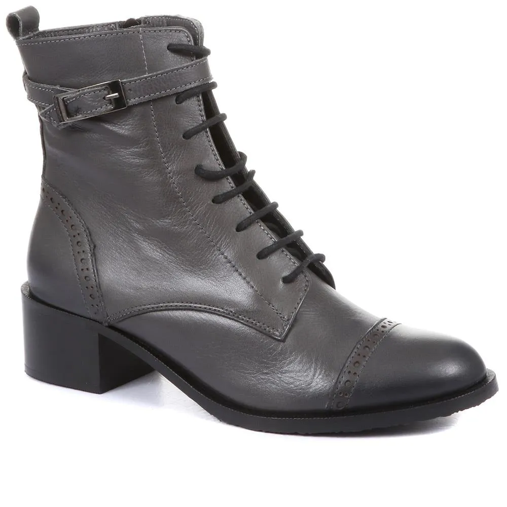 Madie Heeled Leather Ankle Boots - MADIE / 320 433 sold by Jones Bootmaker