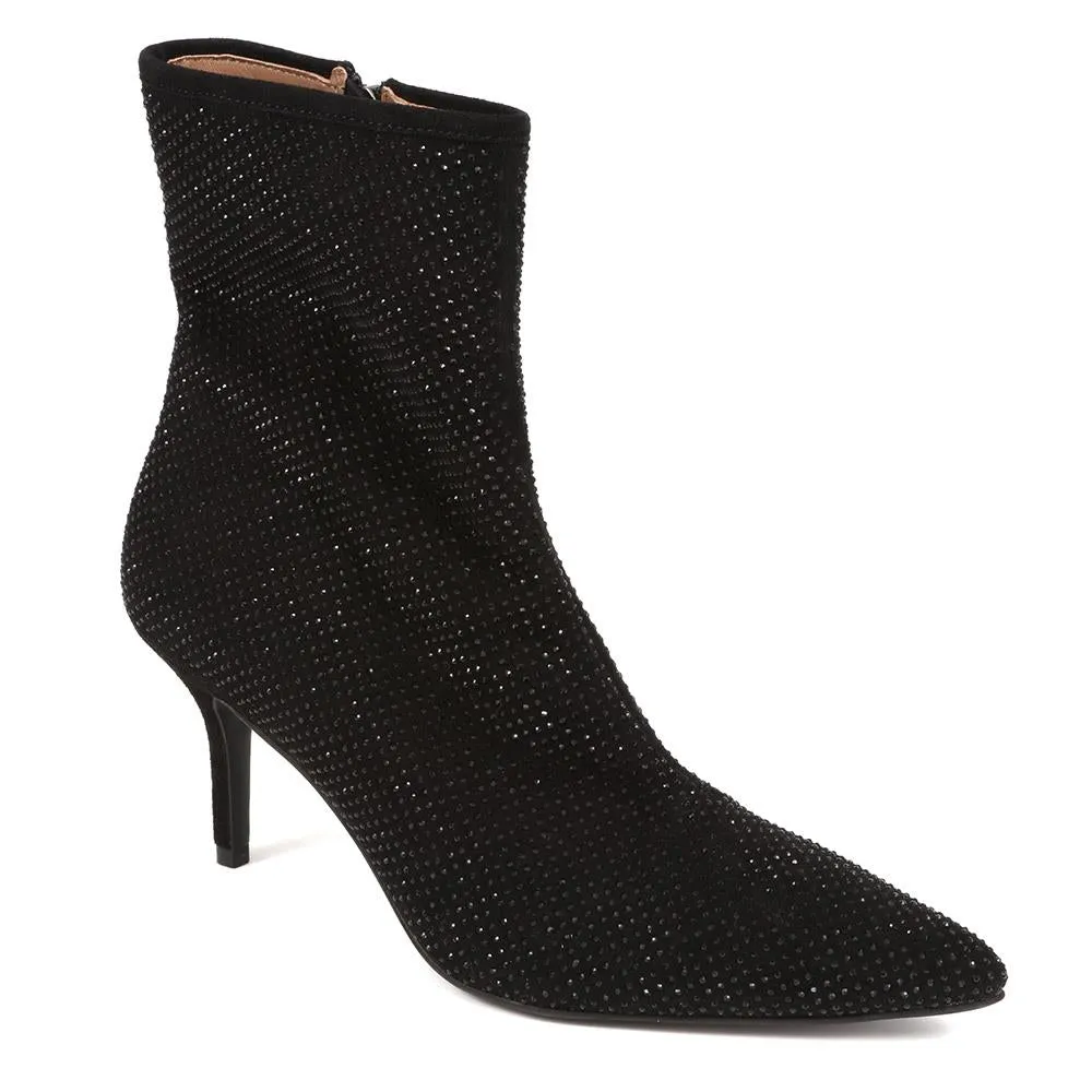 Jewelled Leather Heeled Boots - KHIARA / 324 334 sold by Jones Bootmaker