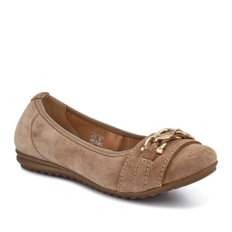 Yvette Leather Wide-Fit Ballet Pumps - YVETTE / 326 959 sold by Jones Bootmaker