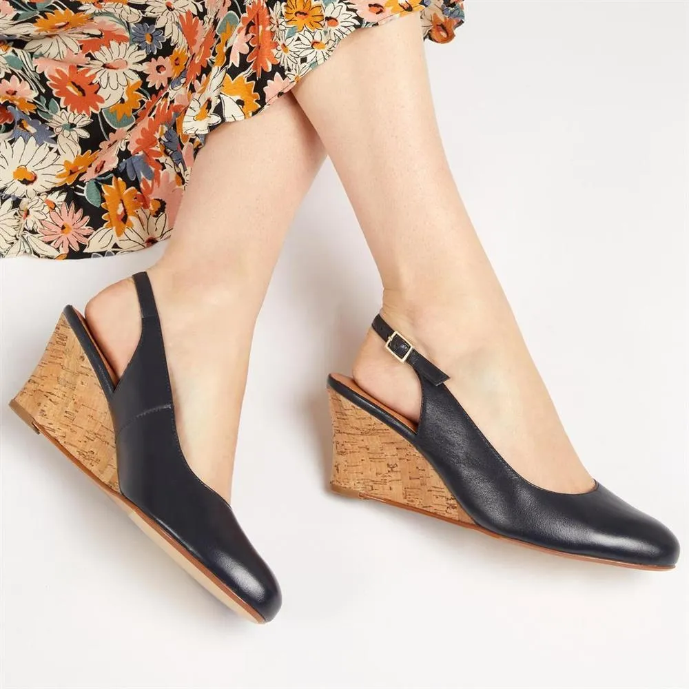 Zahra Leather Wedges - ZAHRA / 323 567 - Navy sold by Jones Bootmaker product image thumbnail 5