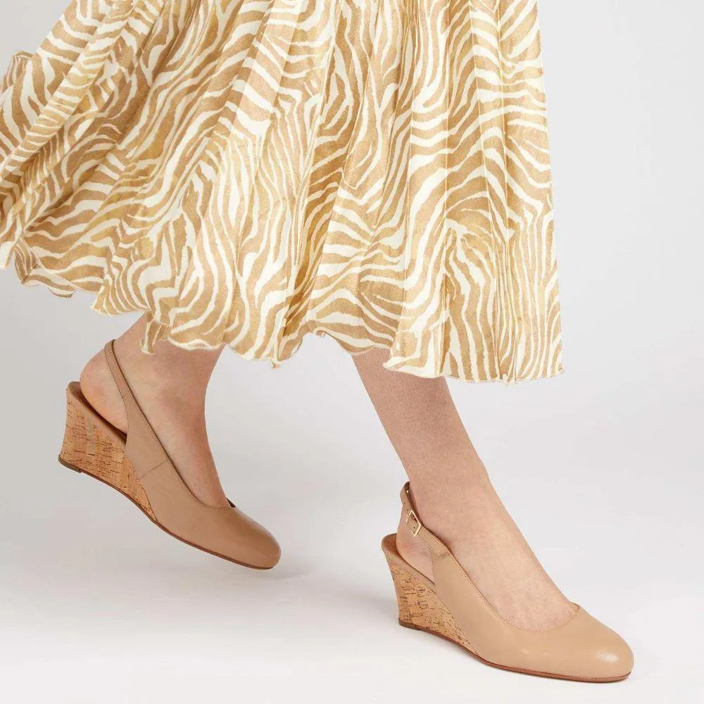 Zahra Leather Wedges - ZAHRA / 323 567 - Beige sold by Jones Bootmaker product image thumbnail 5