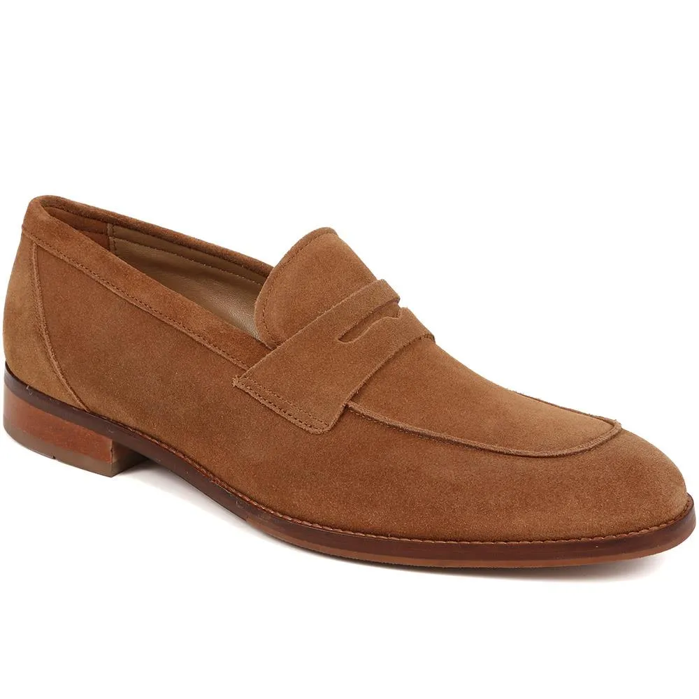 Russell Leather Penny Loafers - RUSSELL / 320 483 - Tan Suede sold by Jones Bootmaker product image thumbnail 2