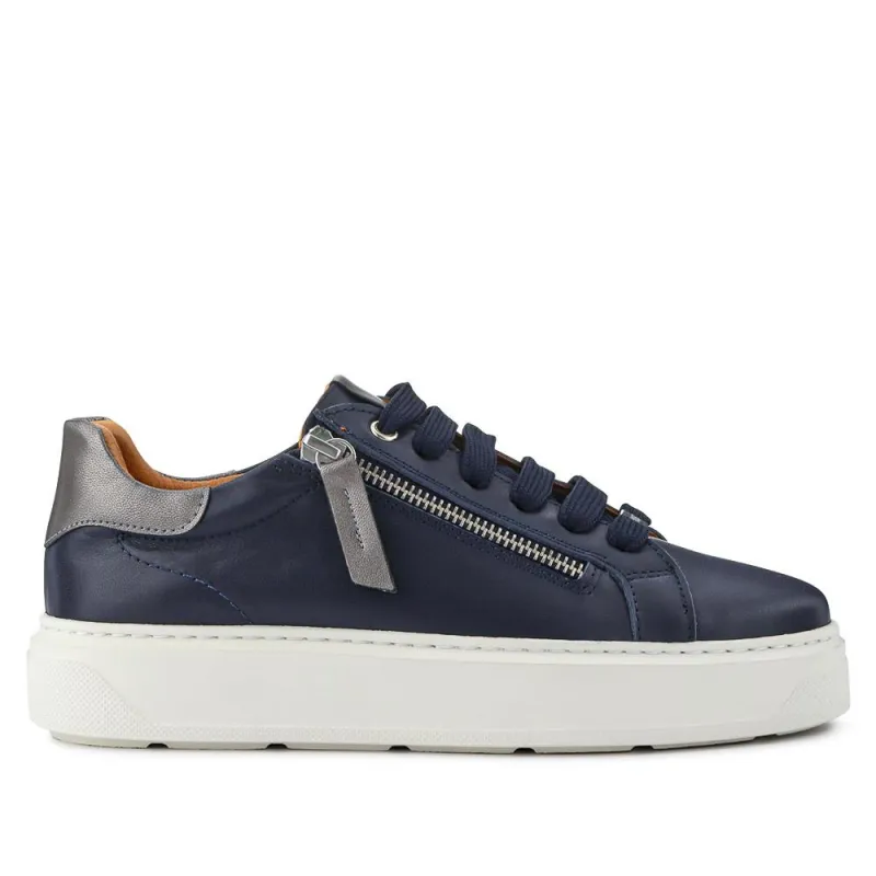 Paulina Chunky Leather Trainers - PAULINA / 326 970 - Navy sold by Jones Bootmaker