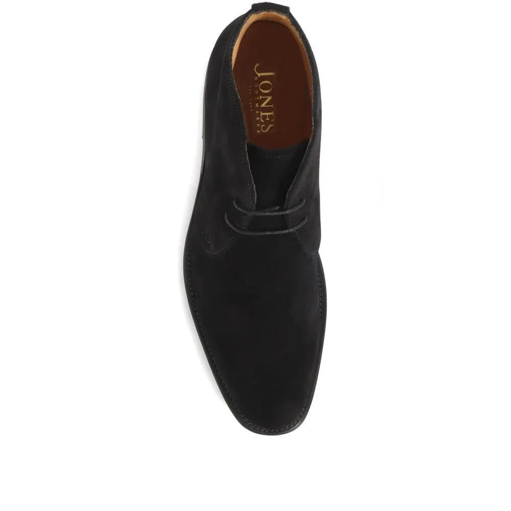 Campbell Blake Stitched Suede Desert Boots - CAMPBELL / 321 132 - Black Suede sold by Jones Bootmaker product image thumbnail 4