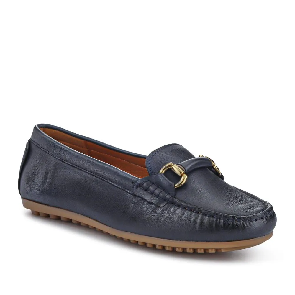 Athikia Leather Slip-On Shoes - ATHIKIA / 327 109 - Navy sold by Jones Bootmaker product image thumbnail 2